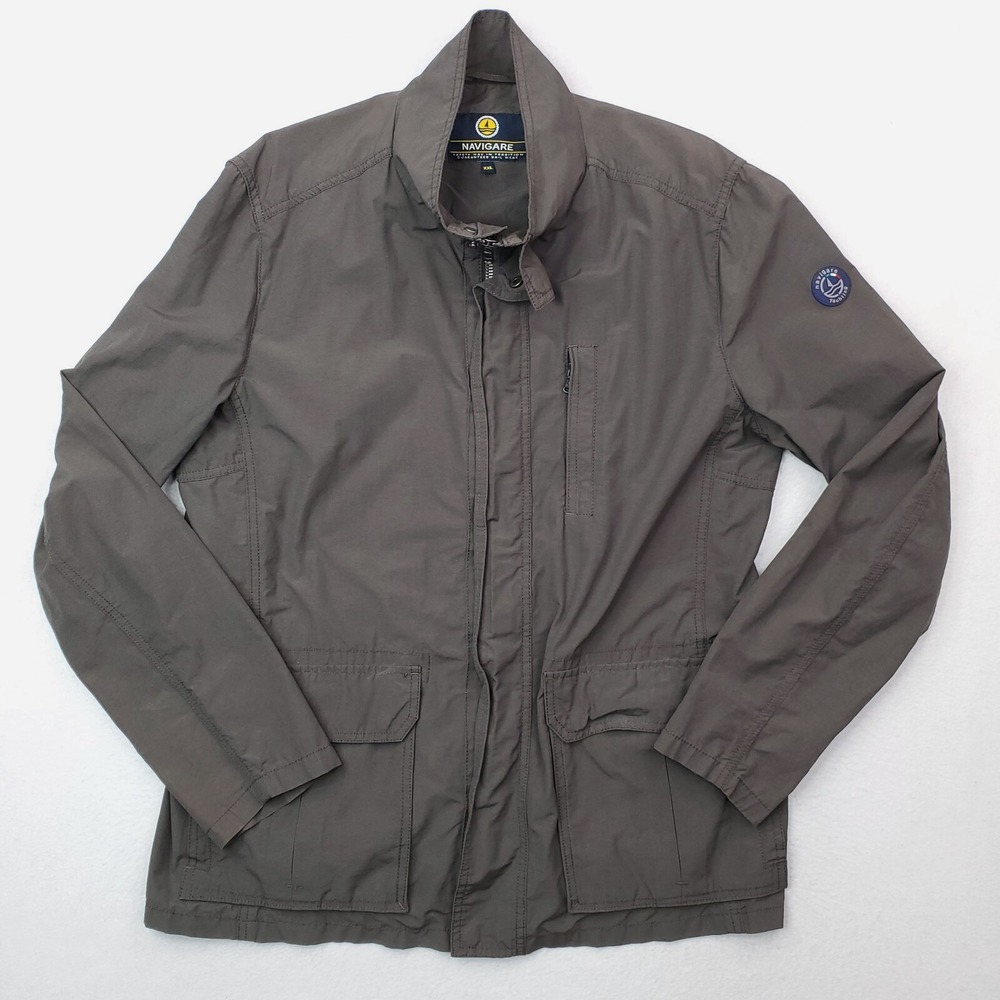 Navigare Jacket Mens XXL Green Windbreaker Rain Coat Yachting‎ Nautcial Chore